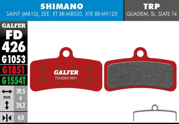 Galfer Red brake pad - GENUINE (Talaria / Sur Ron)