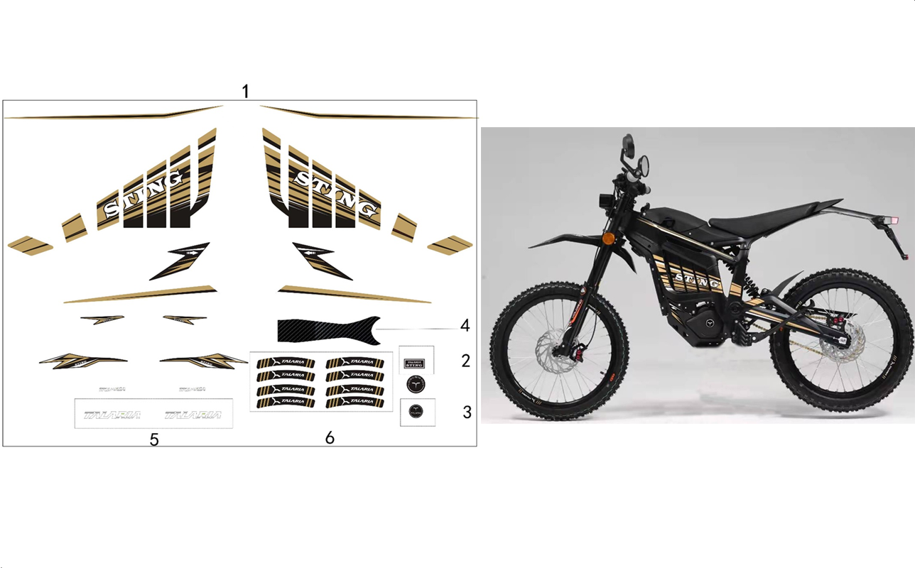 Original TL-3000 graphic kit - Gold / black