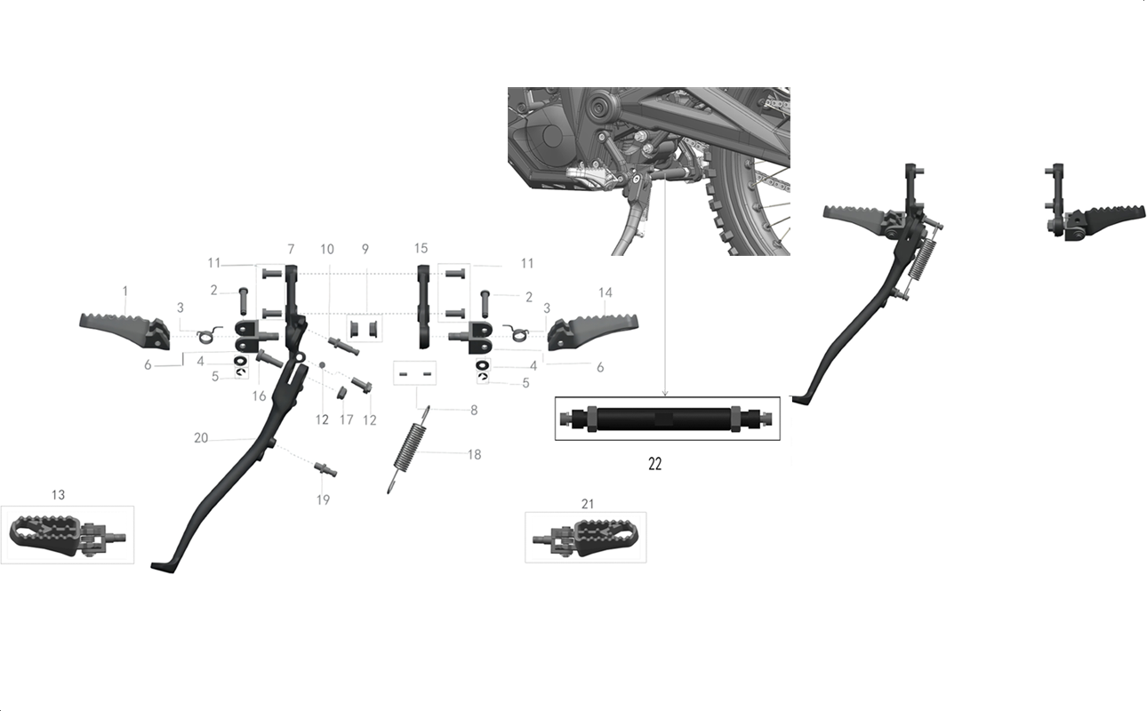 CIRCLIP AXE DE REPOSE PIED