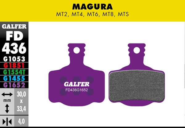 Galfer Ebike brake pad purple - Magura MT-2 / MT-4 / MT-6 / MT-8 / MT-S