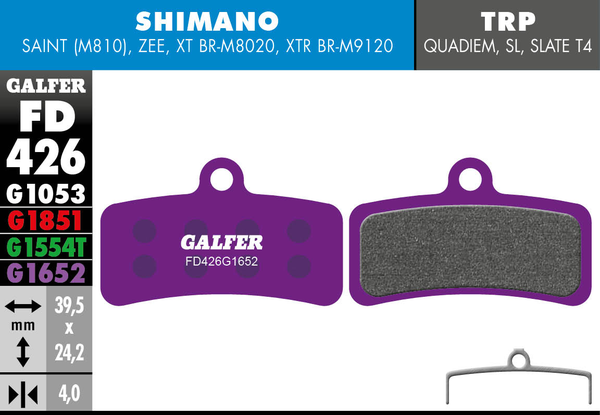 Galfer Ebike brake pad purple - GENUINE (Talaria / Sur Ron)